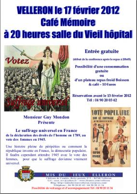 Café Mémoire Le suffrage universel